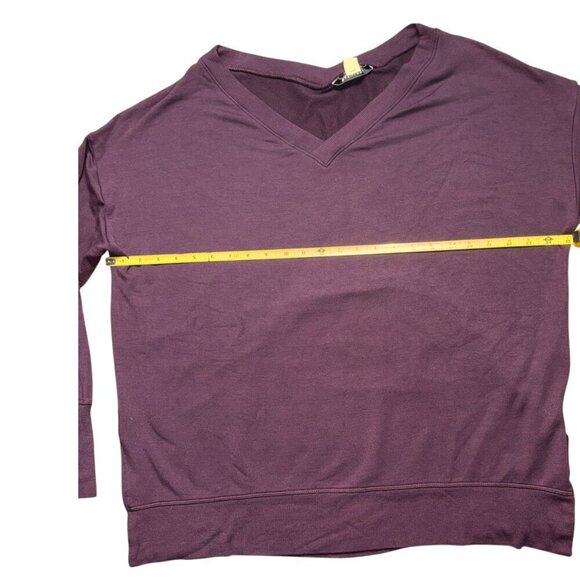 Athleta Coaster Luxe V Neck Pullover Sweatshirt Spiced Cabernet Size XL - Picture 5 of 8